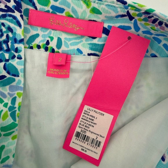 NWT Lilly Pulitzer Marigold Skort Blue Ibiza Open Water Green Pink Mini Size 2 - Picture 7 of 10